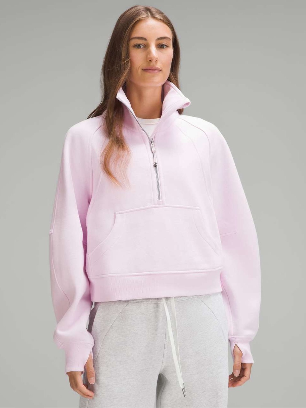 NEW Lululemon Scuba Oversized Funnel-Neck Half Zip Meadowsweet Pink